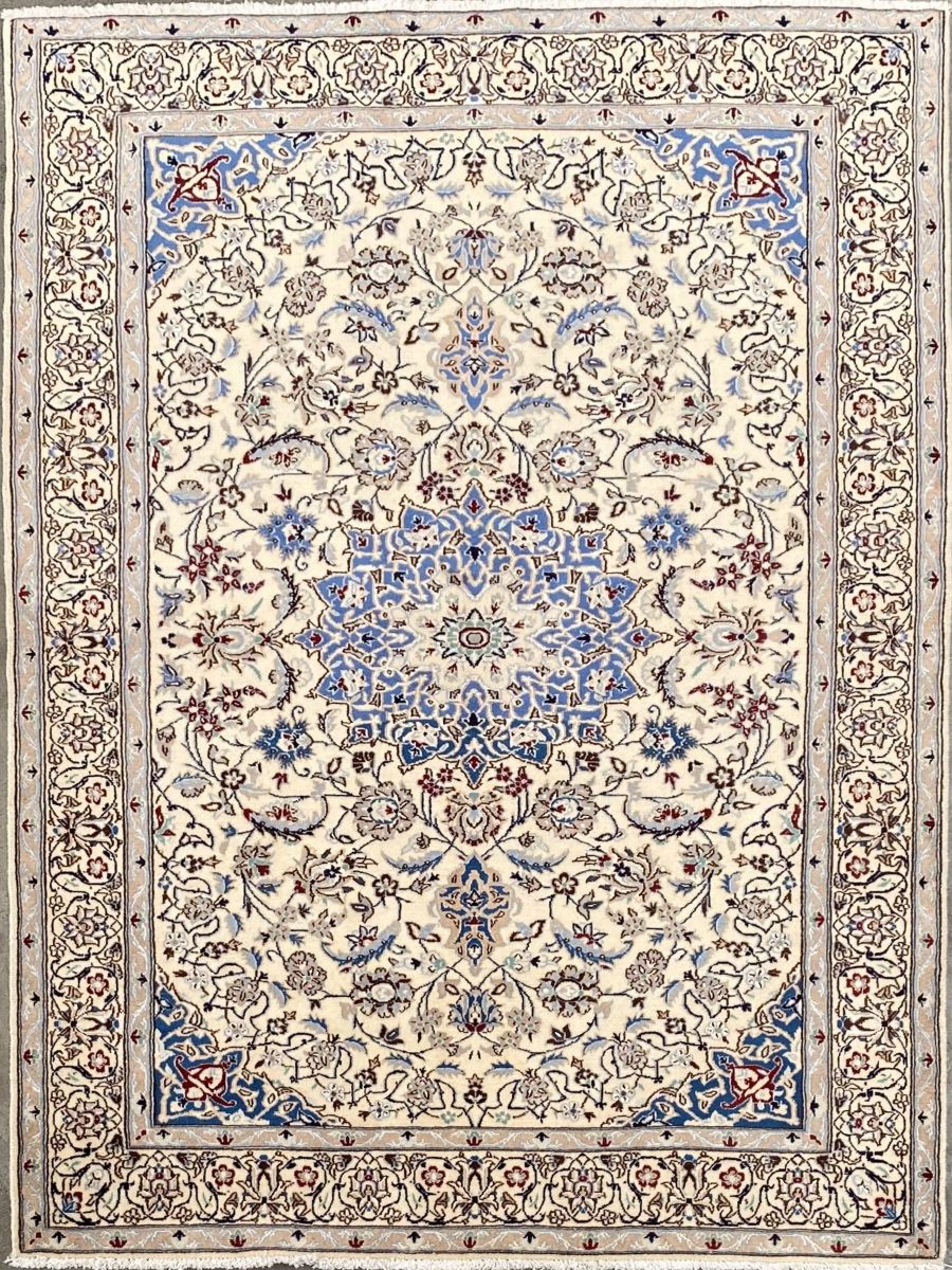 A SILK & WOOL PERSIAN NAIEN (200 X 130 CM) - Image 2