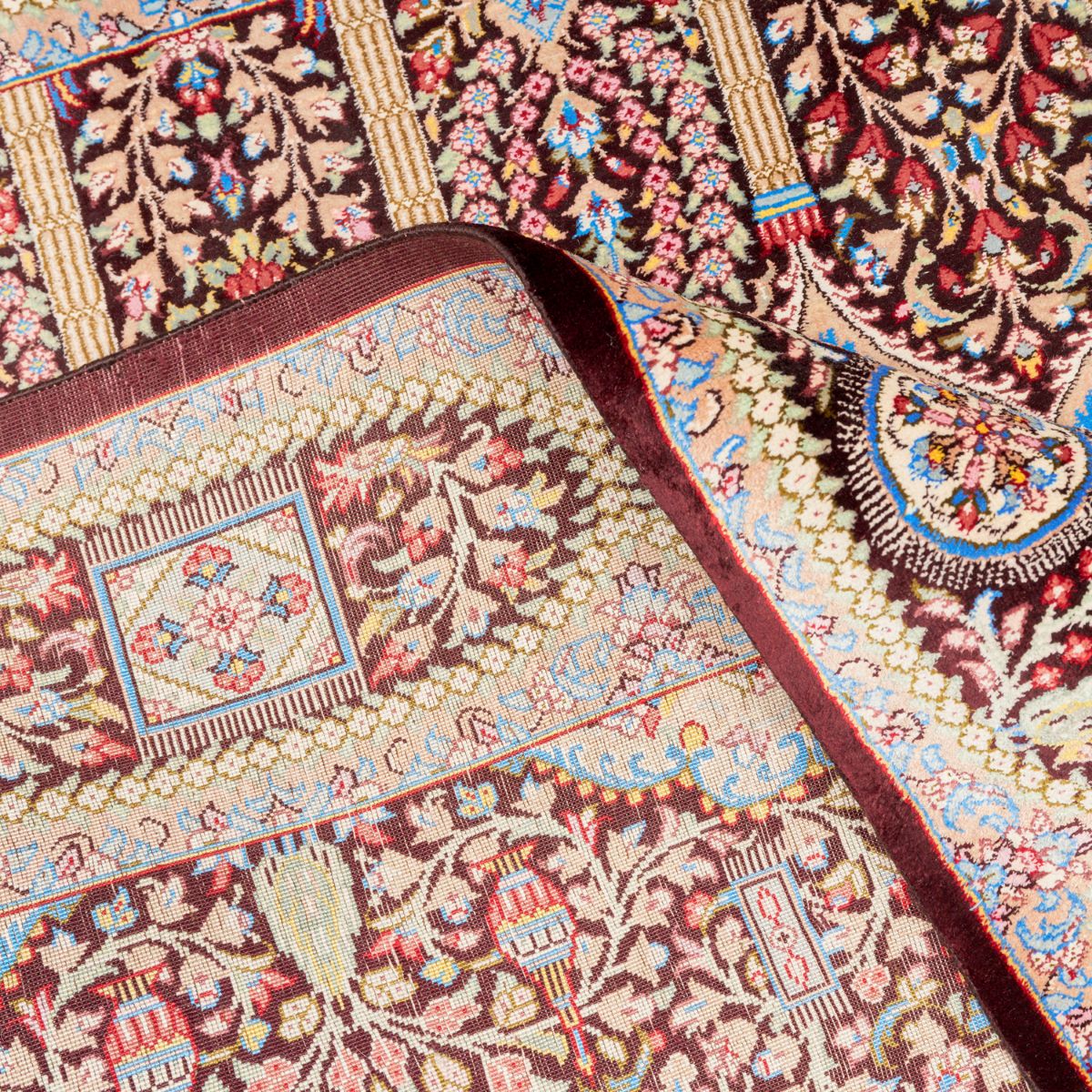 A PURE SILK PERSIAN QUM (124 X 80 CM) - Image 5